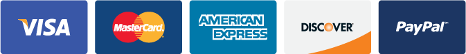 Visa MasterCard American Express Discover PayPal